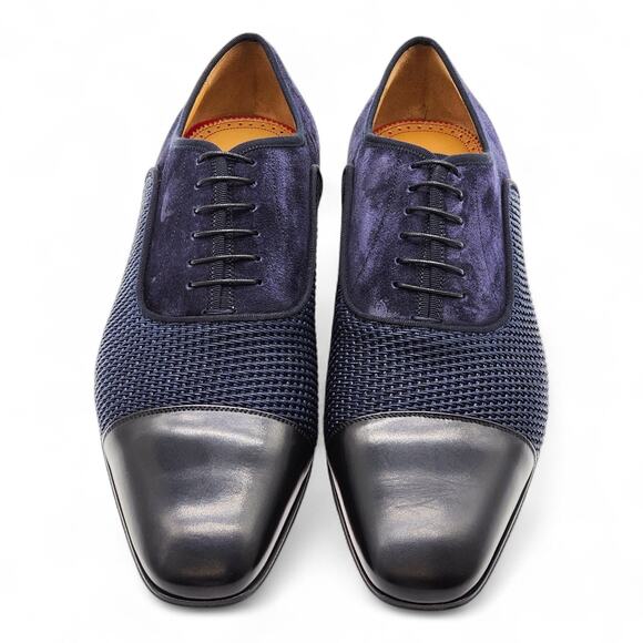 Christian Louboutin Greggo Oxford Leather Shoes Blue EU 41.5 US 8.5 - New $995 - Picture 4 of 8